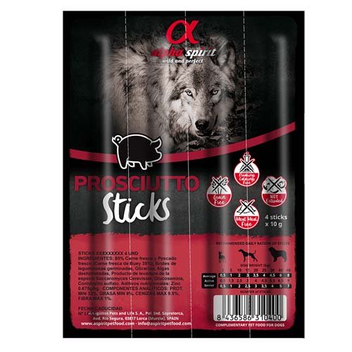 Alpha Spirit Sticks Prosciutto - лакомство Альфа Спирит палочки с прошутто 40г, 4 шт