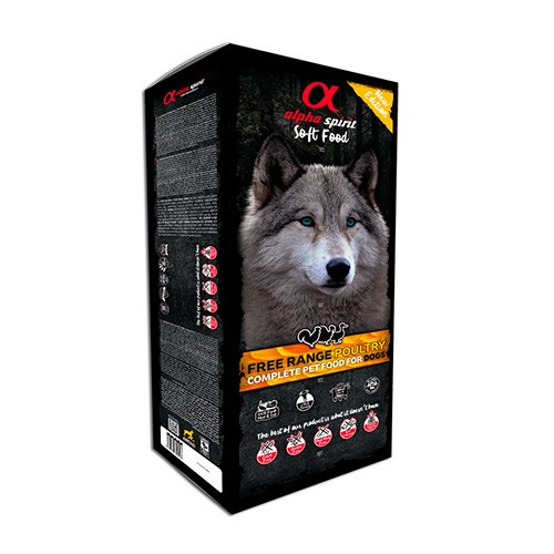 Alpha Spirit Poultry Box - напіввологий корм з птицею для собак, 9 кг (45х200г)