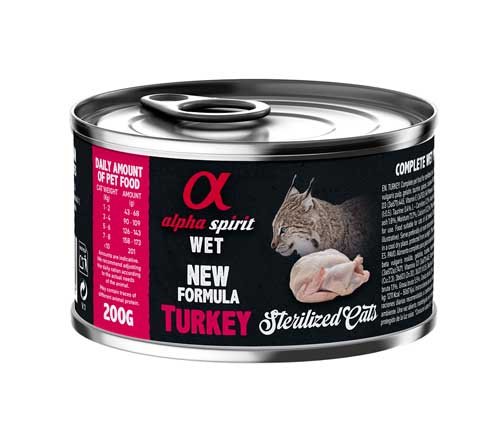 Alpha Spirit Turkey Sterilized Cat - вологий корм з індичкою для стерилізованих котів, 200г