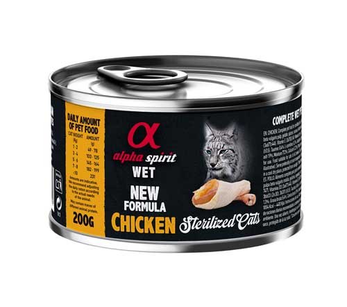 Alpha Spirit Chicken Sterilized Cat - вологий корм з куркою для стерилізованих котів, 200г