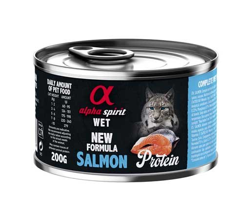 Alpha Spirit Salmon for Adult Cats - влажный корм с лососем для взрослых кошек, 200г