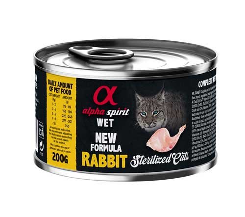 Alpha Spirit Rabbit Sterilized Cat - вологий корм з кроликом для стерилізованих котів, 200г