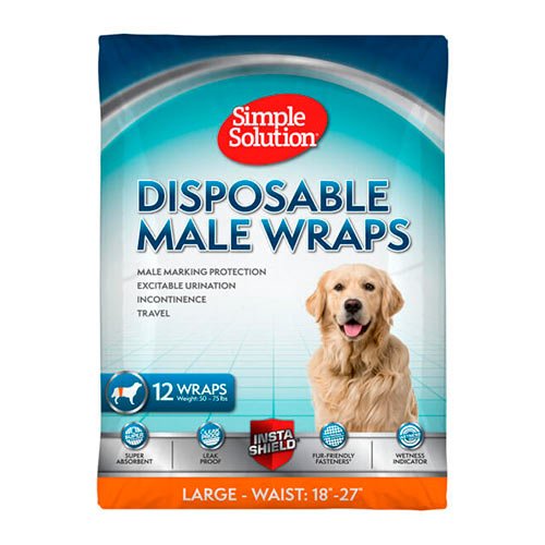 Simple Solution Disposable Male Wrap Large - гігієнічна підкладка-протектор для кобелів велика, 12 шт
