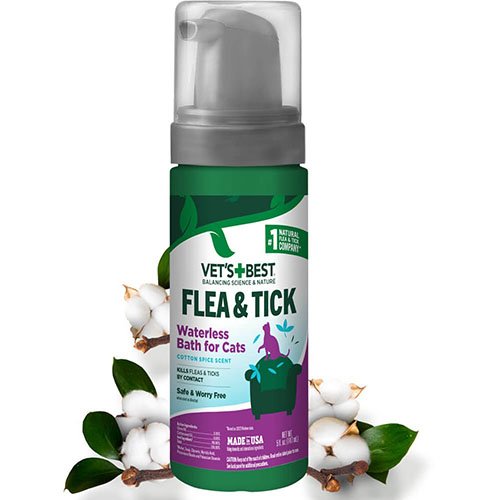 Піна Vet`s Best Flea&Tick Waterless Bath For Cats проти бліх і кліщів для експрес чистки котів без води 147 мл