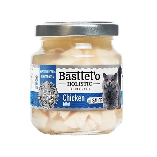 Влажный корм Basttet`O Holistic Кусочки филе курицы в соусе для кошек 130г