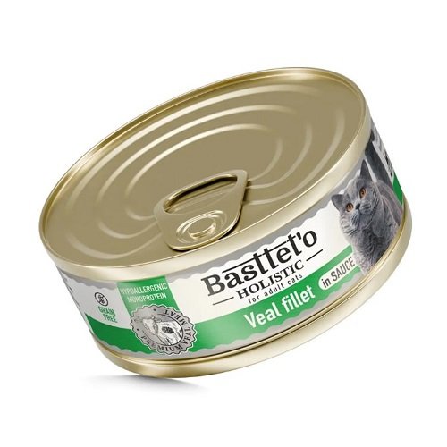 Влажный корм Basttet`O Holistic Кусочки филе телятины в соусе для кошек 85г
