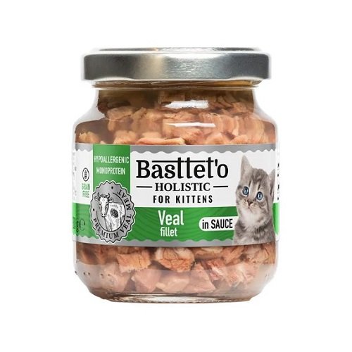 Влажный корм Basttet`O Holistic Кусочки филе телятины в соусе для котят 130г