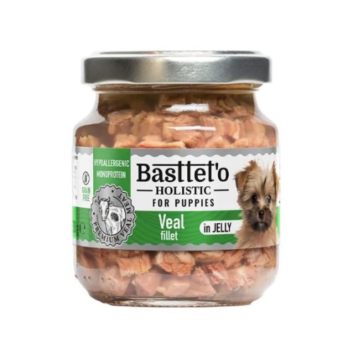 Влажный корм Basttet`O Holistic Кусочки филе телятины в желе для щенков 130г