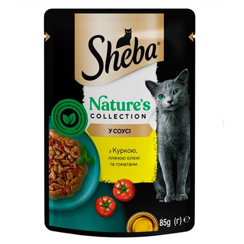 Sheba Nature`s Collection - корм Шеба для котів з куркою, томатами, лляною олією 85г (4770608263027)