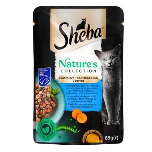 Sheba Nature`s Collection - корм Шеба для котів з тунцем, овочами, лляною олією 85г (4770608263058)