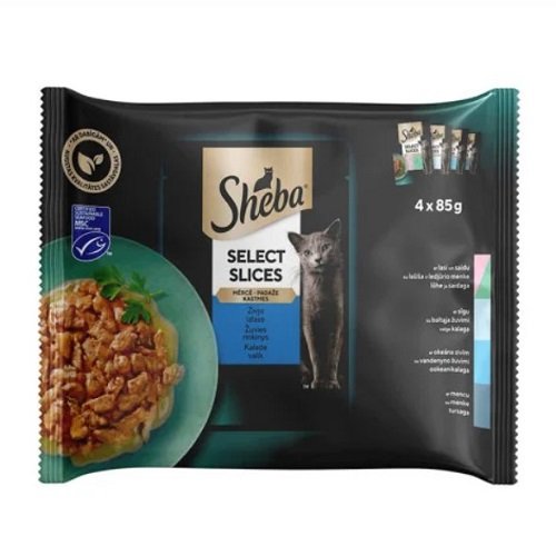 Sheba Select Slices - корм Шеба для котів рибне асорті в соусі 4х85г (4770608257422)