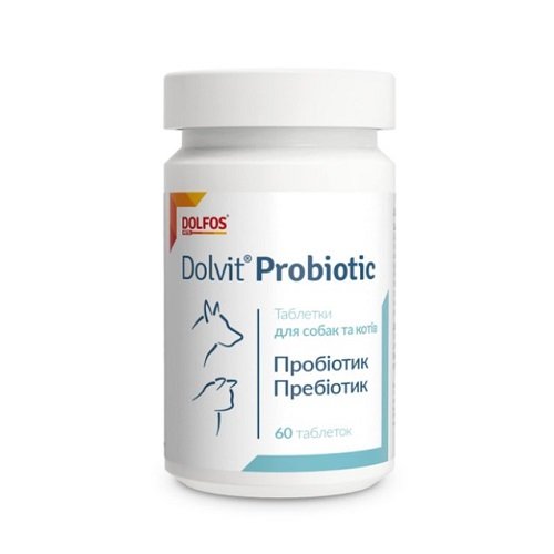 Витаминно-минеральная добавка Dolfos Probiotic для здоровья ЖКТ собак и кошек 60 таб