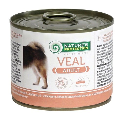 Влажный корм для взрослых всех пород с телятиной Nature's Protection Adult Veal 200г