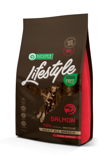 Сухий беззерновий корм з лососем для дорослих собак всіх порід Lifestyle Grain Free Salmon Adult All Breeds 1.5кг