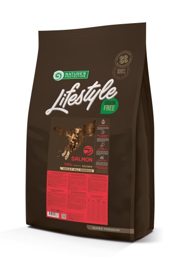 Сухой беззерновой корм с лососем для взрослых собак всех пород Lifestyle Grain Free Salmon Adult All Breeds 10кг