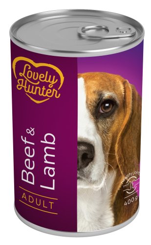 Влажный корм для взрослых собак с говядиной и ягненком Lovely Hunter Adult Beef and Lamb 400 г