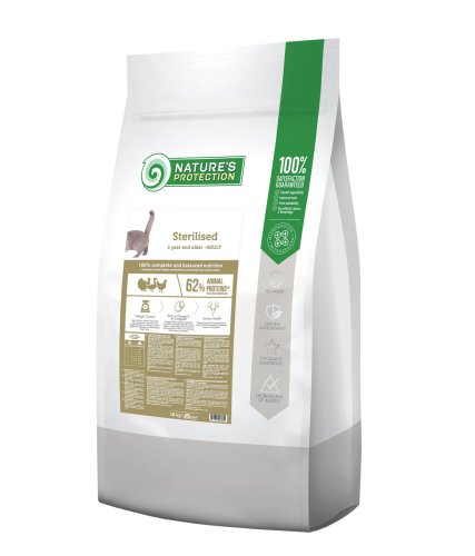 Сухой корм для стерилизованных котов и кошек Nature's Protection Sterilised 18кг