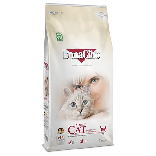 Сухий корм BonaCibo Adult Cat Chicken&Rice with Anchovy для дорослих котів всіх порід з куркою, рисом та анчоусами, 15 кг  Сухий корм BonaCibo Adult Cat Chicken&Rice with Anchovy для дорослих котів всіх порід з куркою, рисом та анчоусами, 15 кг