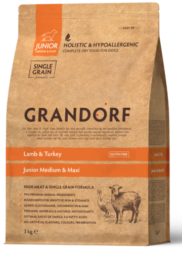 Акція + подарунок! (до 01.11) Grandorf Junior Lamb&Turkey - корм Грандорф із ягням та  індичкою для юніорів середніх та великих порід  3 кг (92103)   Акція + подарунок! (до 01.11) Grandorf Junior Lamb&Turkey - корм Грандорф із ягням та  індичкою для юніорів середніх та великих порід  3 кг (92103)