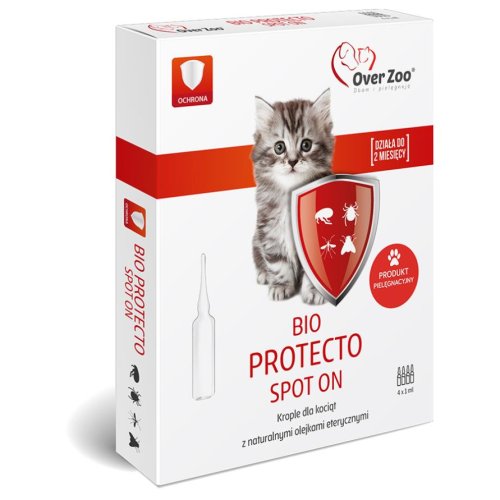 Противопаразитарные капли OverZoo Bio Protecto Spot On для котят 4x1 мл  Противопаразитарные капли OverZoo Bio Protecto Spot On для котят 4x1 мл