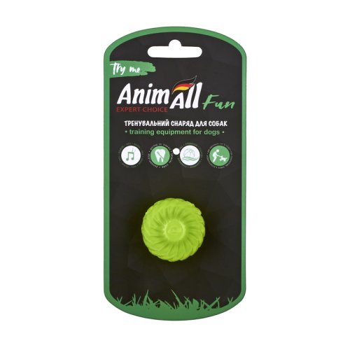 Игрушка AnimAll Fun мяч волна с пищалкой 45 мм желтый Игрушка AnimAll Fun мяч волна с пищалкой 45 мм желтый