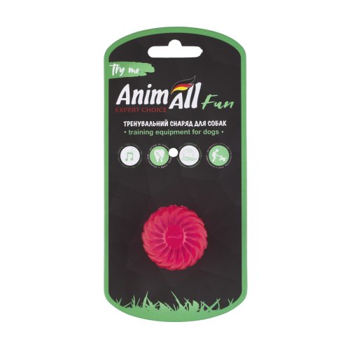 Іграшка AnimAll Fun м'яч хвиля з пищалкою 45 мм рожевий