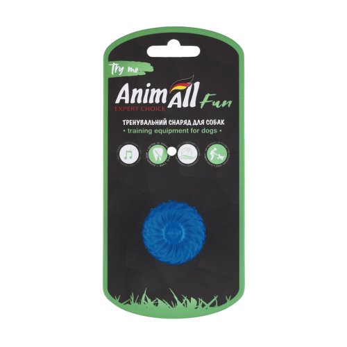 Іграшка AnimAll Fun м'яч хвиля з пищалкою 45 мм синій