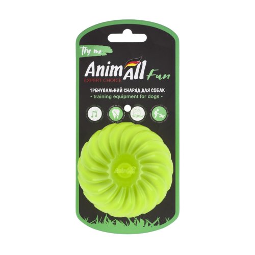Іграшка AnimAll Fun м'яч хвиля з пищалкою 75 мм жовтий