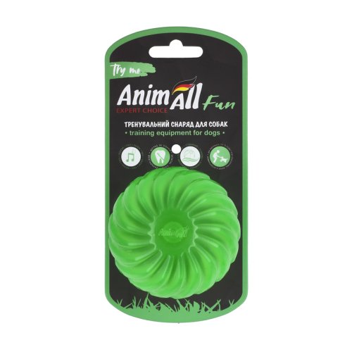 Іграшка AnimAll Fun м'яч хвиля з пищалкою 75 мм зелений Іграшка AnimAll Fun м'яч хвиля з пищалкою 75 мм зелений