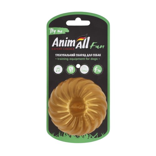 Іграшка AnimAll Fun м'яч хвиля з пищалкою 75 мм золотий