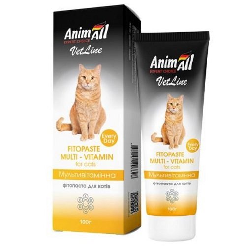 Фитопаста AnimAll VetLine мультивитаминная для кошек, 100 г