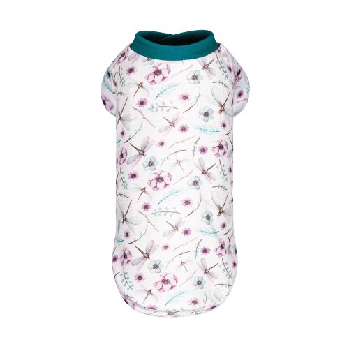 Футболка Pet Fashion Flora для собак бавовна трикотаж біла з квітковим принтом XS2
