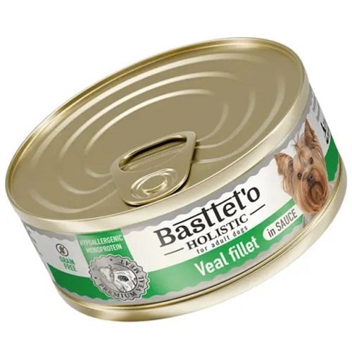 Влажный корм Basttet`O Holistic Кусочки филе телятины в соусе для собак 85г