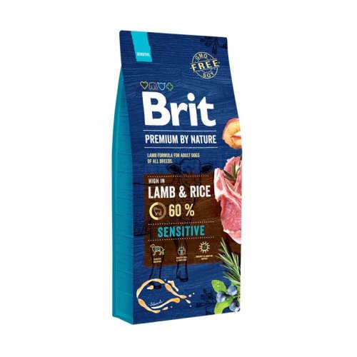 Brit Premium Sensitive Lamb and Rice - корм Брит з ягням і рисом для дорослих собак усіх порід 3 кг (170843/6628)