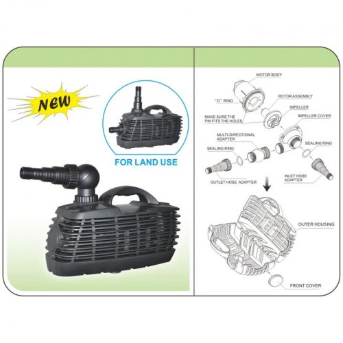 Помпа Resun EP-12000 ставкова фонтанная (150W, 12000л/ч, 5 метрів)