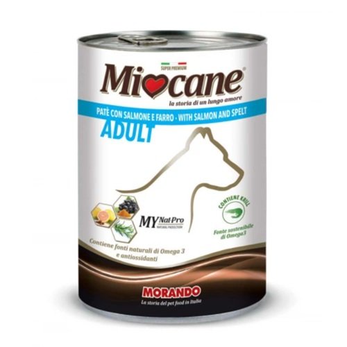 Miocane Adult  Salmon and Spelt, 400 g - Влажный корм для взрослых собак с лососем и полбой, 400 г