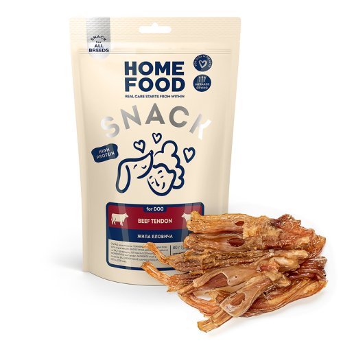 Ласощі для собак HOME FOOD Жила яловича, 80 г