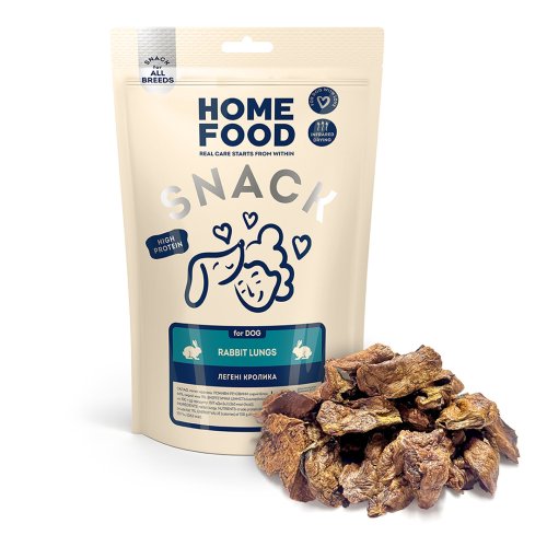 Ласощі для собак HOME FOOD Легені кролика, 80 г