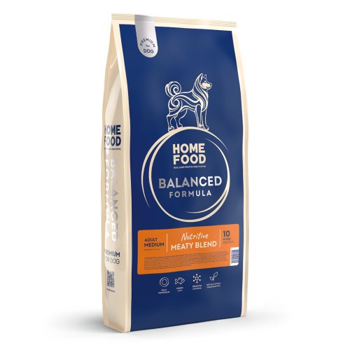 Сухий корм HOME FOOD для дорослих собак середніх порід М’ясне асорті Nutritive Balanced Formula, 10 кг