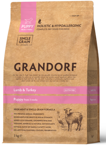 Grandorf Puppy Lamb and Turkey - корм Грандорф із ягням та індичкою для цуценят 3 кг (91103)