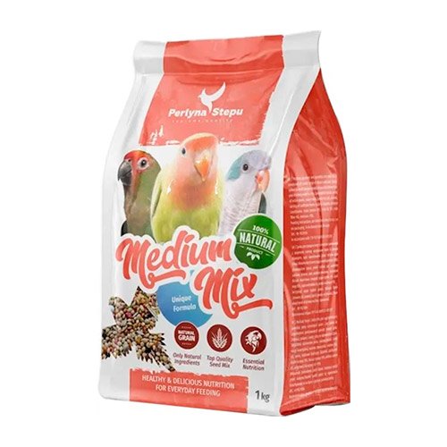 Корм Перлина Степу Medium Mix - зерносуміш для середніх папуг 1кг