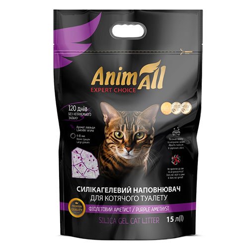 AnimAll Premium - наполнитель Энимол Премиум Фиолетовый аметист силикагелевый 15 л (143023)
