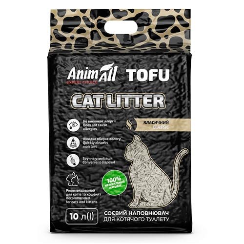 AnimAll Тоfu - наполнитель Энимол Тоффу  соевый для котов классик 10 л (179890)