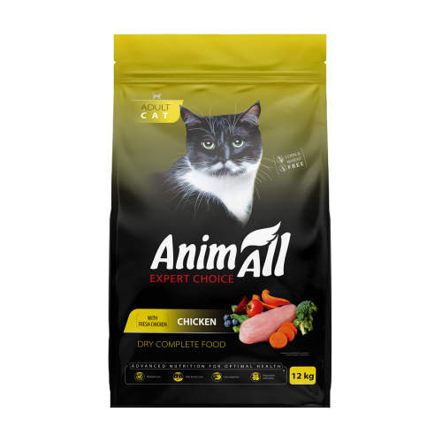 Сухий корм AnimAll для котів зі свіжою куркою, 12 кг