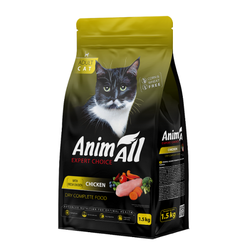 Сухий корм AnimAll для котів зі свіжою куркою, 1,5 кг