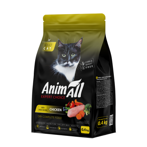 Сухий корм AnimAll для котів зі свіжою куркою, 0,4 кг