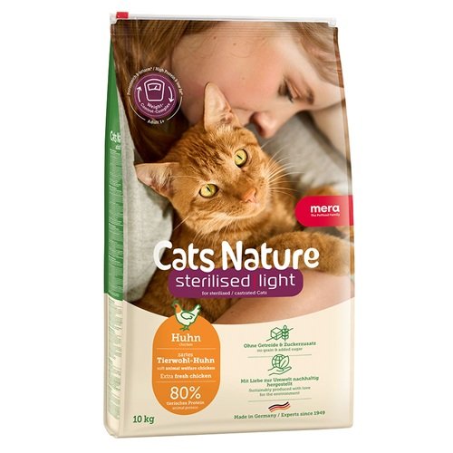 MERA Cats Nature Sterilised Light Chicken (Huhn)  корм для стерилизованных и кастрированных кошек с курицей, 10 кг