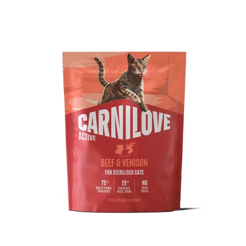 Корм сухий Carnilove Active Beef & Venison Sterilised для стерилізованих котів яловичина та оленина 400 г