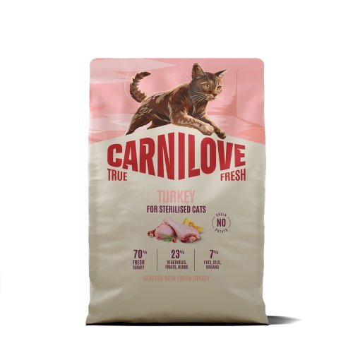 Корм сухий Carnilove True Fresh Turkey Sterilised для стерилізованих котів індичка 2 кг Корм сухий Carnilove True Fresh Turkey Sterilised для стерилізованих котів індичка 2 кг