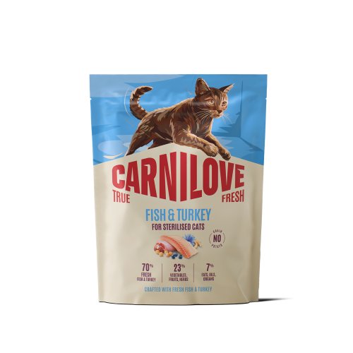 Корм сухий Carnilove True Fresh Fish & Turkey Sterilised для стерилізованих котів риба та індичка 400 г Корм сухий Carnilove True Fresh Fish & Turkey Sterilised для стерилізованих котів риба та індичка 400 г